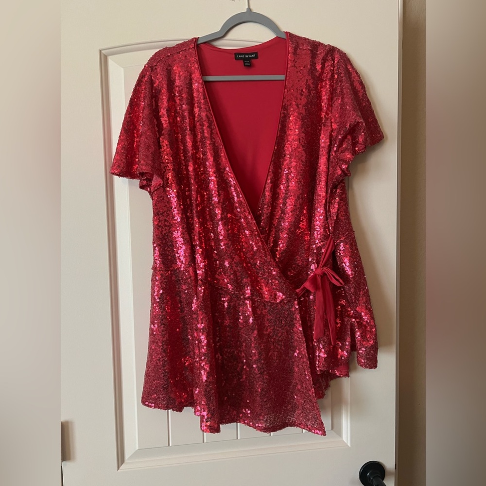 Pink sparkle lane bryant top